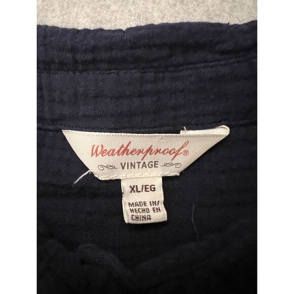 Weatherproof Vintage Tunic Short Dress Womens XL Short Sleeve Button Up Navy - Picture 4 of 11